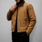 Jerwin - Men's Button-Front Chore Jacket with Contrast Collar