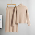 Jhonalie - Women's Knit Blazer & Midi Skirt Set