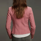 Jordyn - Women's Double-Breasted Embroidered Suede Blazer