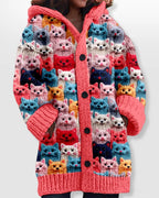 Juniper - Women's Multicolor Cat Knit Cardigan