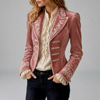 Kaliyah - Women's Floral-Embroidered Velvet Blazer