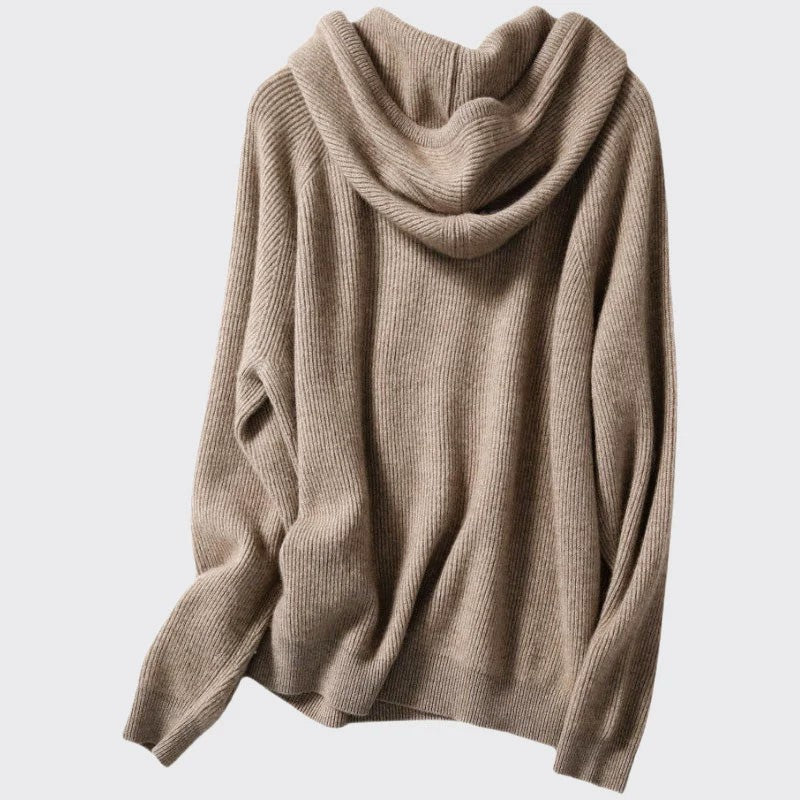 Kathleen - Women’s Cashmere Blend Ribbed Hoodie