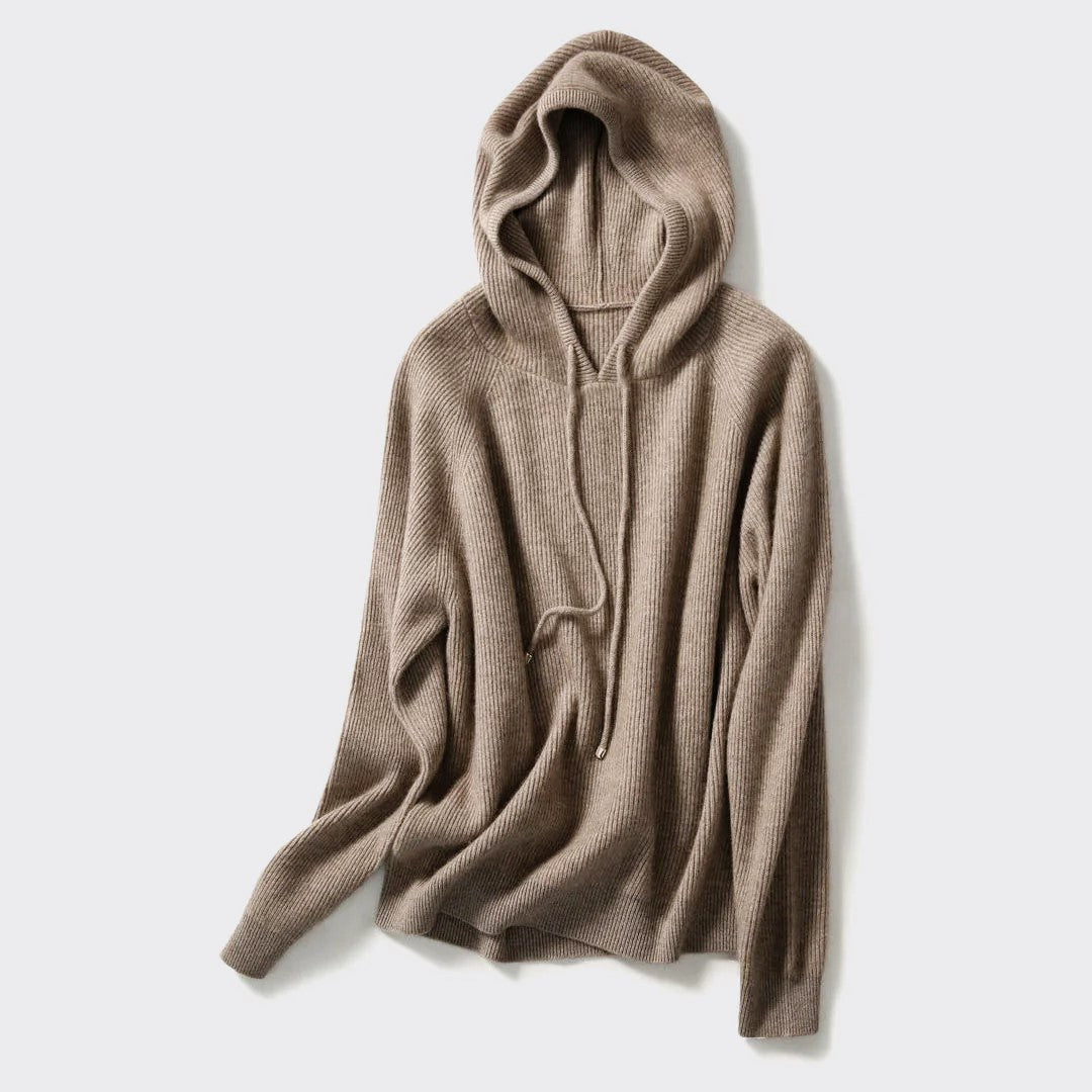 Kathleen - Women’s Cashmere Blend Ribbed Hoodie