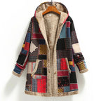 Lauren - Women's Patchwork Sherpa Hooded Coat