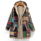 Lauren - Women's Patchwork Sherpa Hooded Coat