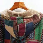 Lauren - Women's Patchwork Sherpa Hooded Coat