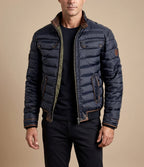 Leon - Men's Channel-Quilted Puffer Jacket with Stand Collar
