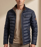 Leon - Men's Channel-Quilted Puffer Jacket with Stand Collar