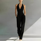 Lily - Women's Halter Neck Wide Leg Jumpsuit