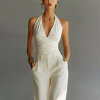 Lily - Women's Halter Neck Wide Leg Jumpsuit