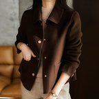 Lily - Women’s Minimalist Buttoned Crop Jacket