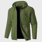Lincoln - Men's Textured Knit Zip-Up Hoodie