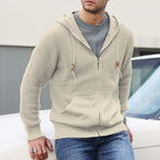 Lincoln - Men's Textured Knit Zip-Up Hoodie