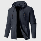 Lincoln - Men's Textured Knit Zip-Up Hoodie