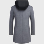 Logan - Men's Hooded Layered Zip-Up Wool-Blend Coat
