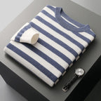 Lucas - Men's Striped Cashmere Wool Blend Knit Sweater