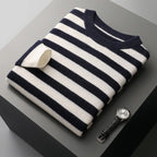 Lucas - Men's Striped Cashmere Wool Blend Knit Sweater