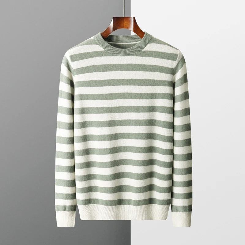 Lucas - Men's Striped Cashmere Wool Blend Knit Sweater