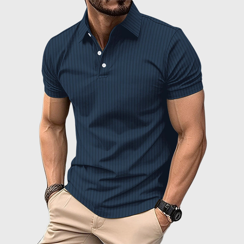 Lucas - Men's Bentley Textured Stripe Polo Shirt