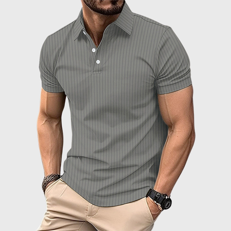 Lucas - Men's Bentley Textured Stripe Polo Shirt