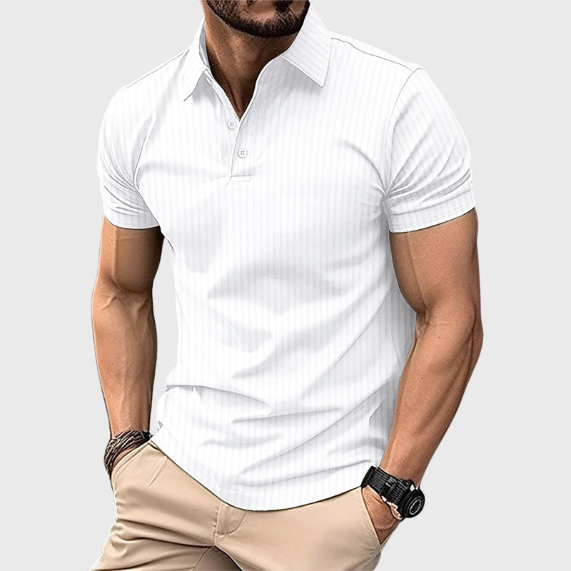 Lucas - Men's Bentley Textured Stripe Polo Shirt