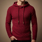 Lucas - Men's Textured Waffle-Knit Pullover Hoodie