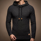 Lucas - Men's Textured Waffle-Knit Pullover Hoodie