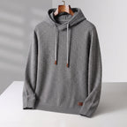 Lucas - Men's Textured Waffle-Knit Pullover Hoodie
