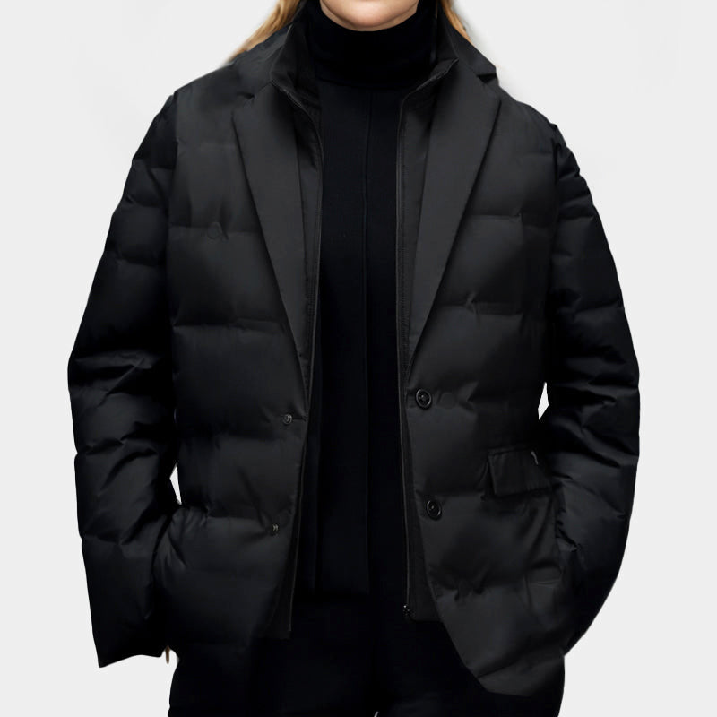 Lucille - Women's Layered Collar Flap Pocket Down Jacket
