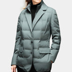 Lucille - Women's Layered Collar Flap Pocket Down Jacket