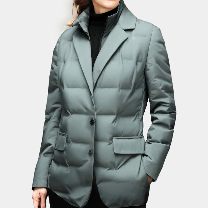Lucille - Women's Layered Collar Flap Pocket Down Jacket