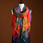 Lucy - Bohemian Peacock Print Cashmere Blend Shawl