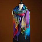 Lucy - Bohemian Peacock Print Cashmere Blend Shawl
