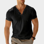 Luis - Men's Textured Short Sleeve Henley T-Shirt