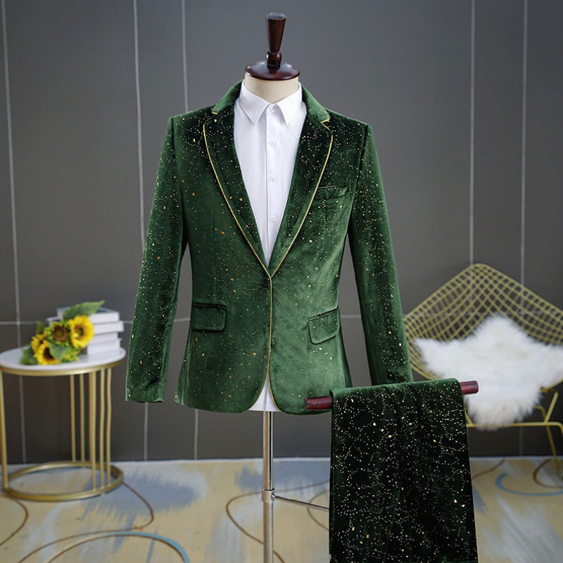 Luke - Men's Glitter Velvet Formal Suit