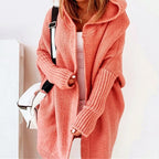 Malia - Women's Hooded Knit Cardigan Coat