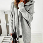 Malia - Women's Hooded Knit Cardigan Coat