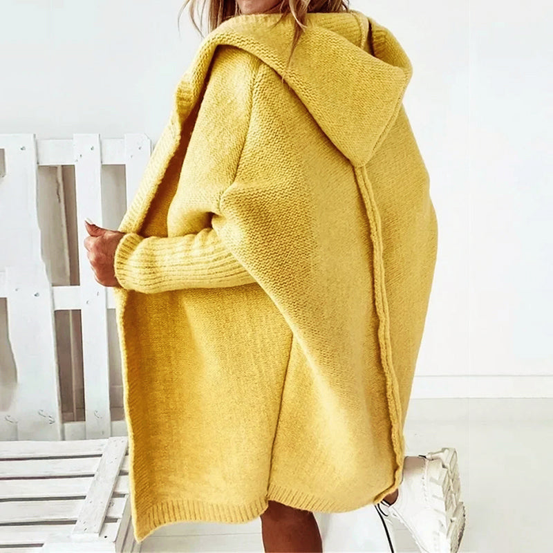 Malia - Women's Hooded Knit Cardigan Coat
