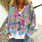 Marigold - Women's Embroidered V-Neck Cardigan