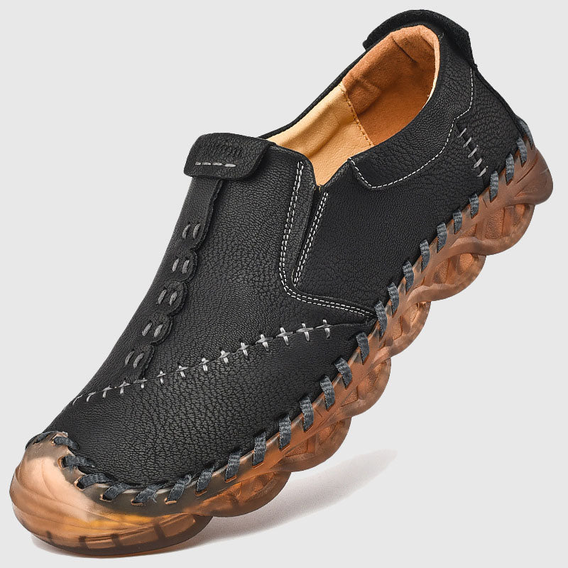 Mason - Men's Hand-Stitched Nubuck Slip-On Moccasins