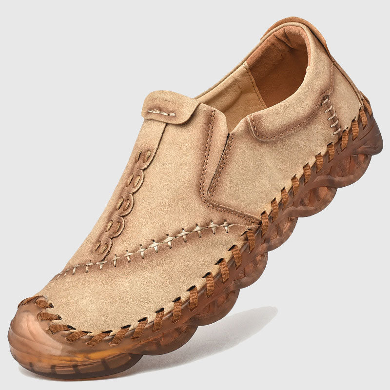 Mason - Men's Hand-Stitched Nubuck Slip-On Moccasins