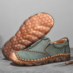 Mason - Men's Hand-Stitched Nubuck Slip-On Moccasins
