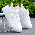 Mason - Men's Leather Perforated Low-Top Sneakers