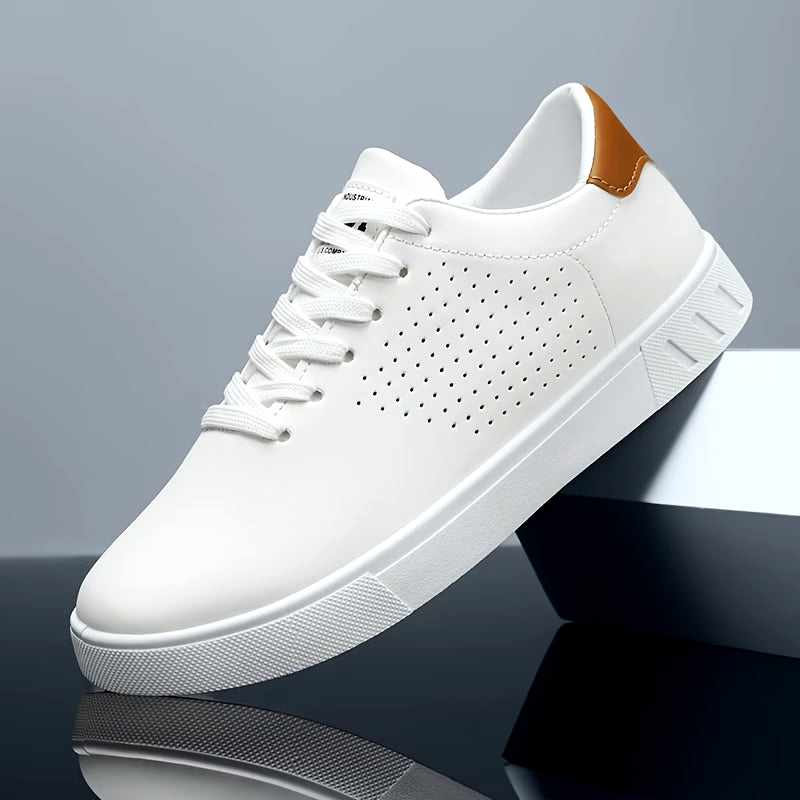 Mason - Men's Leather Perforated Low-Top Sneakers