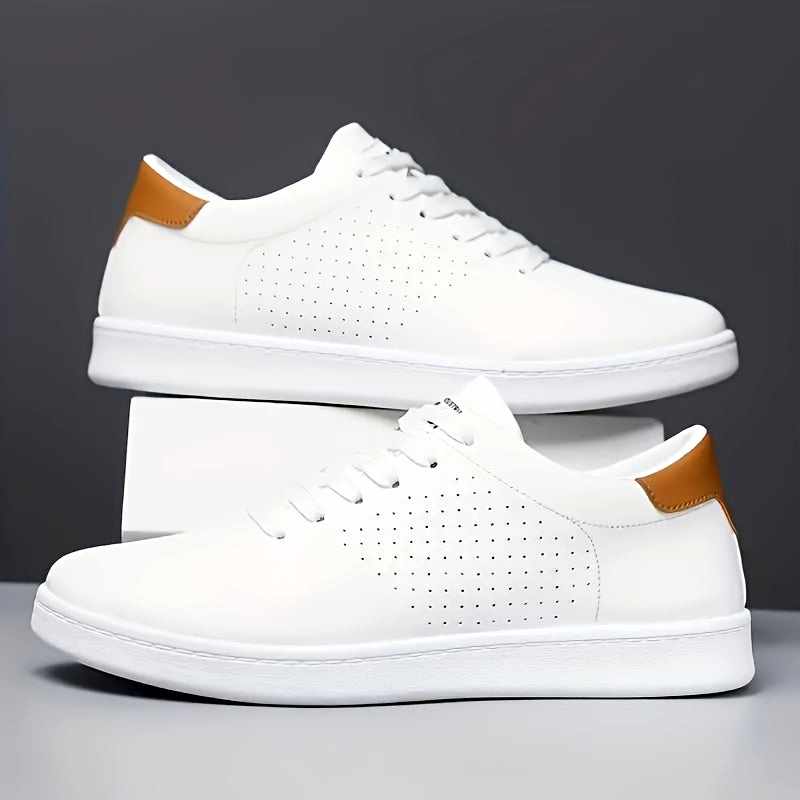 Mason - Men's Leather Perforated Low-Top Sneakers