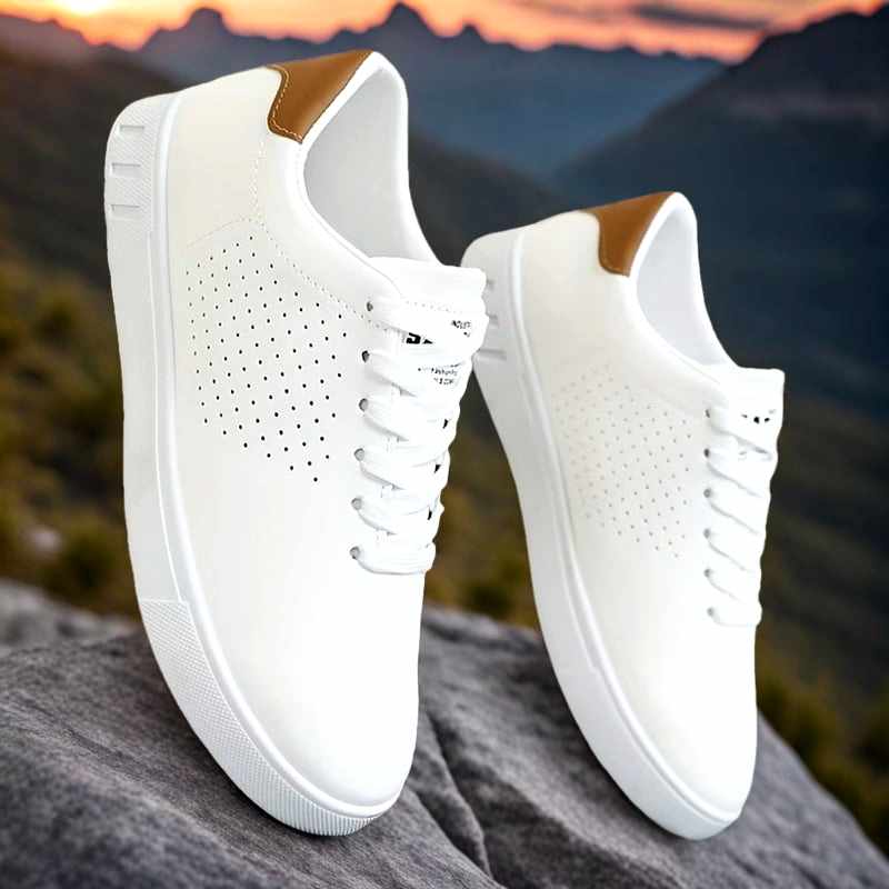 Mason - Men's Leather Perforated Low-Top Sneakers