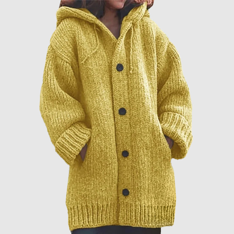 Megan - Women's Oversized Chunky Knit Hooded Cardigan