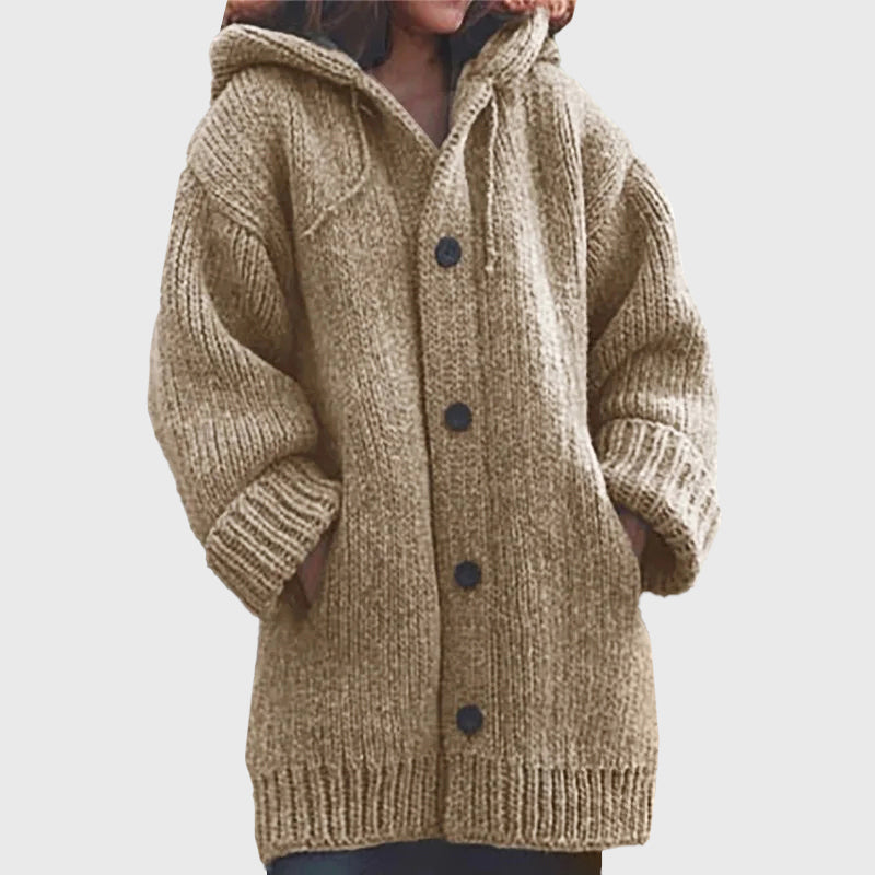 Megan - Women's Oversized Chunky Knit Hooded Cardigan