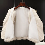 Melody - Women’s Faux Fur Vest with Lapel Collar