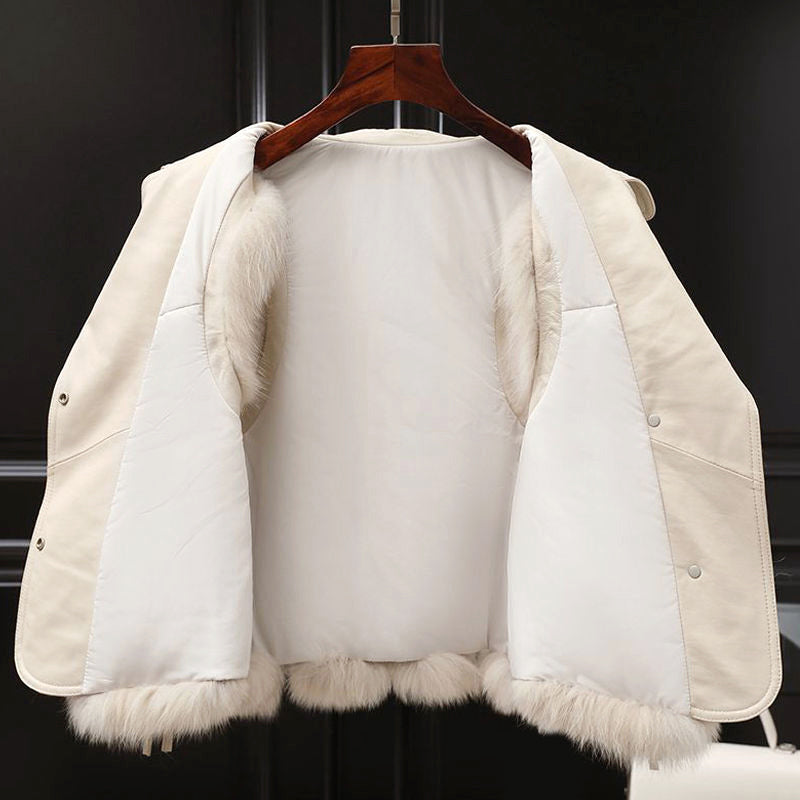 Melody - Women’s Faux Fur Vest with Lapel Collar